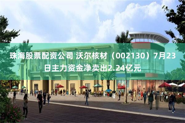 珠海股票配资公司 沃尔核材（002130）7月23日主力资金净卖出2.24亿元