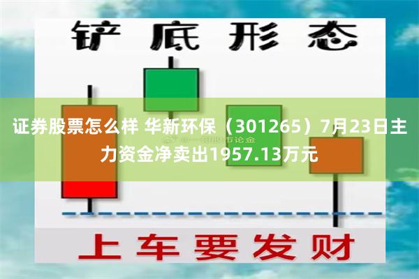 证券股票怎么样 华新环保（301265）7月23日主力资金净卖出1957.13万元