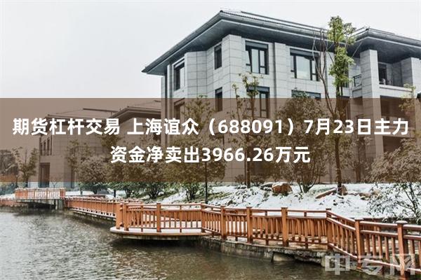 期货杠杆交易 上海谊众（688091）7月23日主力资金净卖出3966.26万元