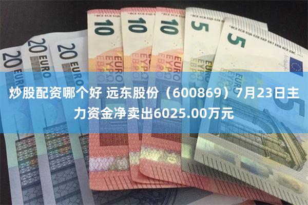 炒股配资哪个好 远东股份（600869）7月23日主力资金净卖出6025.00万元