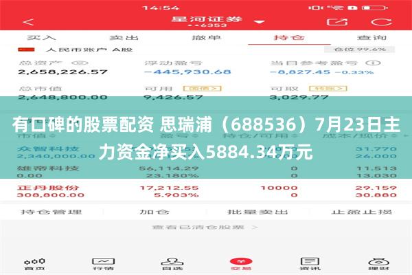 有口碑的股票配资 思瑞浦（688536）7月23日主力资金净买入5884.34万元