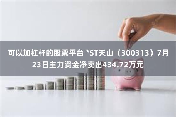 可以加杠杆的股票平台 *ST天山（300313）7月23日主力资金净卖出434.72万元