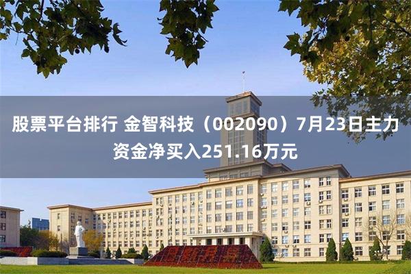股票平台排行 金智科技（002090）7月23日主力资金净买入251.16万元