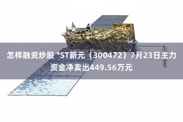 怎样融资炒股 *ST新元（300472）7月23日主力资金净卖出449.56万元