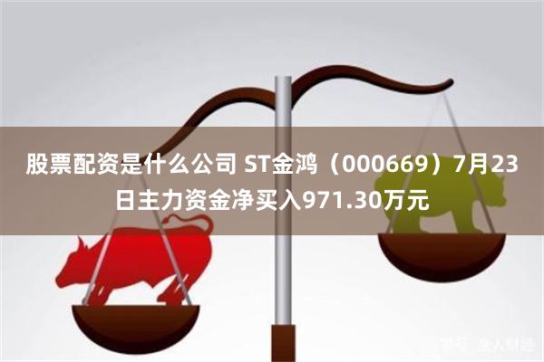 股票配资是什么公司 ST金鸿（000669）7月23日主力资金净买入971.30万元