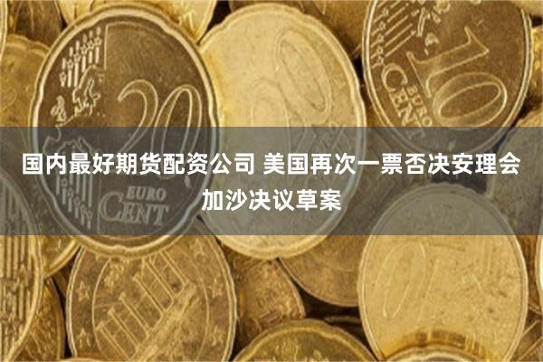 国内最好期货配资公司 美国再次一票否决安理会加沙决议草案