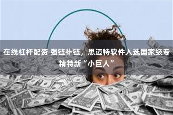 在线杠杆配资 强链补链，思迈特软件入选国家级专精特新“小巨人”