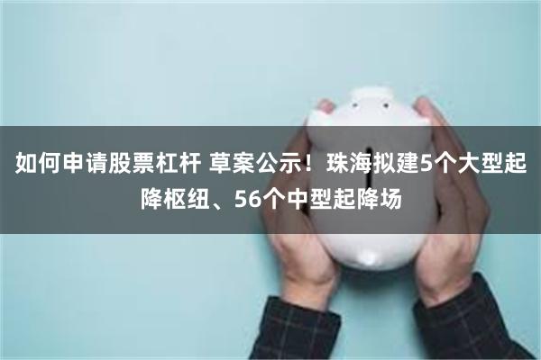 如何申请股票杠杆 草案公示！珠海拟建5个大型起降枢纽、56个中型起降场