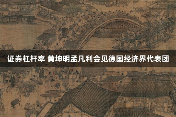 证券杠杆率 黄坤明孟凡利会见德国经济界代表团