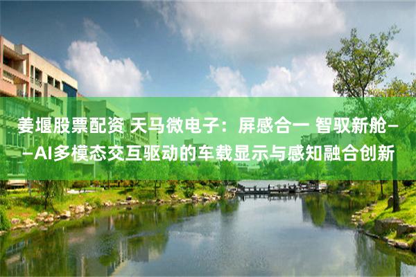 姜堰股票配资 天马微电子：屏感合一 智驭新舱——AI多模态交互驱动的车载显示与感知融合创新