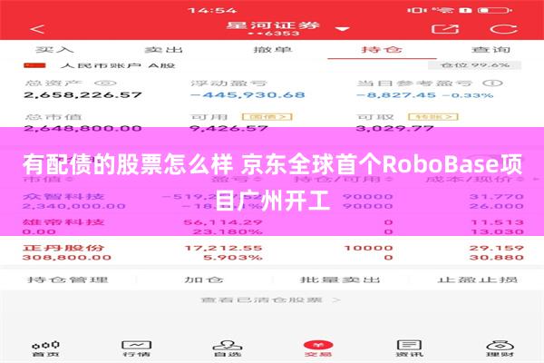 有配债的股票怎么样 京东全球首个RoboBase项目广州开工