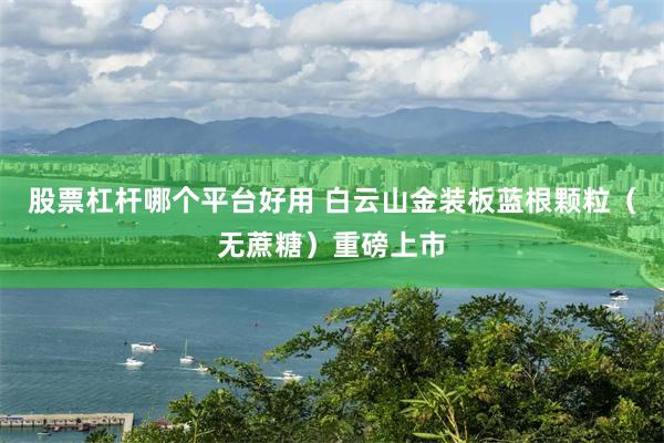 股票杠杆哪个平台好用 白云山金装板蓝根颗粒(无蔗糖)重磅上市
