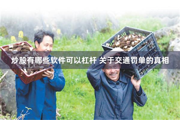炒股有哪些软件可以杠杆 关于交通罚单的真相