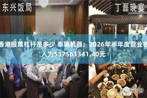 香港股票杠杆是多少 泰瑞机器：2026年半年度营业收入为537561341.40元