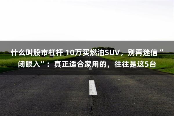什么叫股市杠杆 10万买燃油SUV，别再迷信“闭眼入”：真正适合家用的，往往是这5台